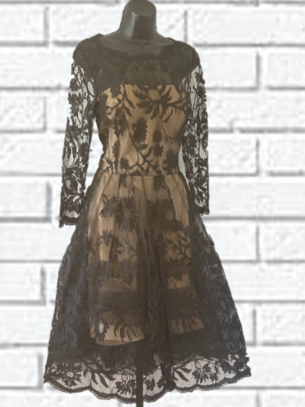 Oscar de la Renta | Sunflower Lace 3/4 Sleeve Dress